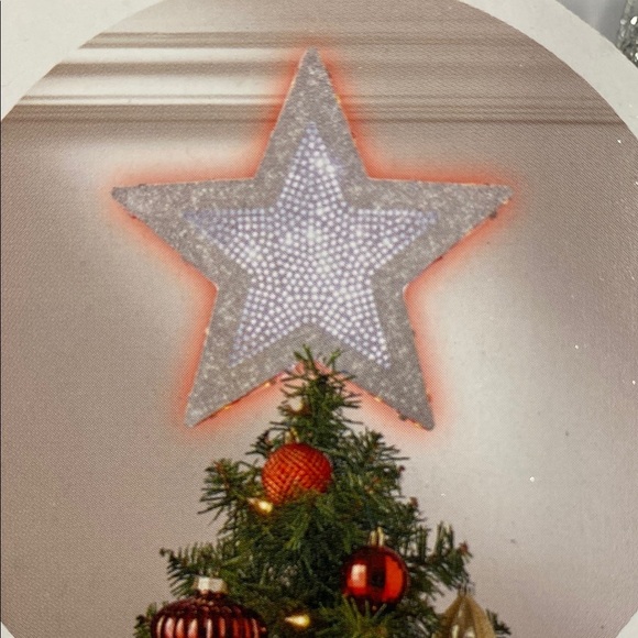 NWT WONDERSHOP LED Lit 90 Lights Silver Star Tree Topper with easy clip - Picture 5 of 7